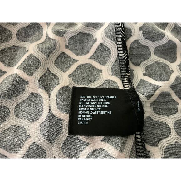 East 5th Womens Petite Medium PM Black White Dress Sleeveless Scoop Neck Waffle - Picture 9 of 12